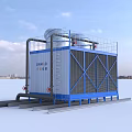 JINNAO Industrial Cooling Tower With Blue White Structure And Metal Frame Base