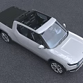 Silver Electric Pickup Truck With Modern Exterior Design