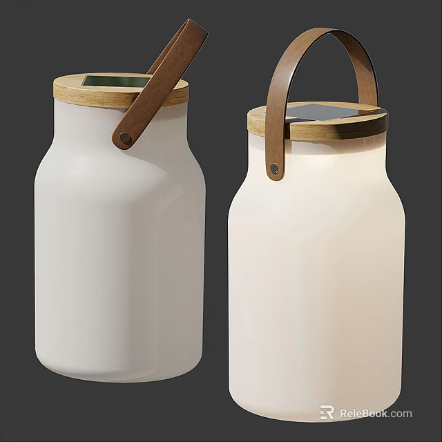 Modern White Ceramic Table Lamp With Wooden Handle And Portable Design 3d model 