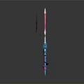 Colorful Fantasy Sword With Flowing Pink Ribbons Ornate Hilt And Decorative Details