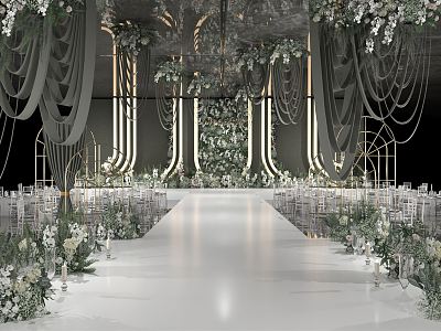 Modern Wedding Scene Han Green Wedding Venue Layout model