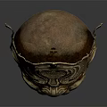 Ancient Golden Mask With Intricate Carvings And Ornate Decorative Patterns