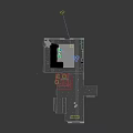 Wooden Side Table With Metal Stand By Black Sofa With Open Book Coffee Cup Tray