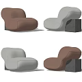 Brown and Gray Modern Single Sofa with Minimalist Design and Comfortable Ergonomic Shape