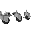 Durable Caster Wheels With Metal Frame Black Rubber Tires And Brake For Furniture