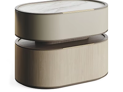 Frato Yabu Bedside Table Solid Wood Bedside Table Round Bedside Table Fashion Side Cabinet 3d model