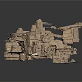 Rugged Natural Rocky Terrain Featuring Layered Stone Walls And Large Boulder Formations