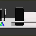 Modern Desktop Organizer Furniture With Metal Frame Phone Holder And Pen Slot