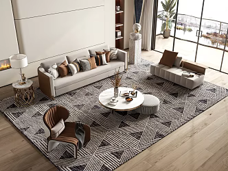 Modern Sofa Coffee Table Combination Sofa 3d model