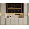 Large Capacity Luxury Sideboard Cabinet With Built In Wine Display And Warm Ambient Lighting