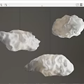 Modern Cloud Shaped White Pendant Lights With Textured Design For Home Decor