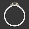 Elegant Diamond Ring With Central Stone And Small Diamonds On Silver Band