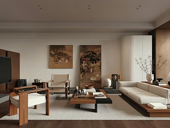 Modern Living Room Middle Living Room 3d model