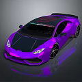 Purple Sleek Sports Car With Black Body Accents And Rear Spoiler Aerodynamic Design