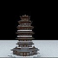 Seven-storey pagoda 3d model