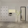 Stylish Modern Blue And White Beauty Hair Salon Interior Design With Professional Styling Chairs