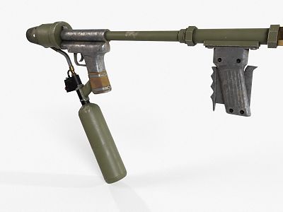 Flame Launcher Weapon War World War II Flame Launcher Military Heavy Weapon Equipment 3d model