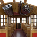 Vintage Red Tram Car With Number 49 And Classic Trolley System Design
