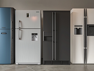 Modern refrigerator combination 3d model