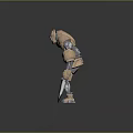 Mechanical Creature With Metallic Armor And Clawed Hands Standing Pose