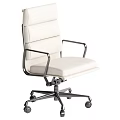 Modern Light Fabric Office Chair With Layered Backrest Black Metal Armrests And Rolling Casters