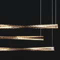 Modern Linear Chandelier Design With Long Illuminated Strip And Crystal Elements 3d model