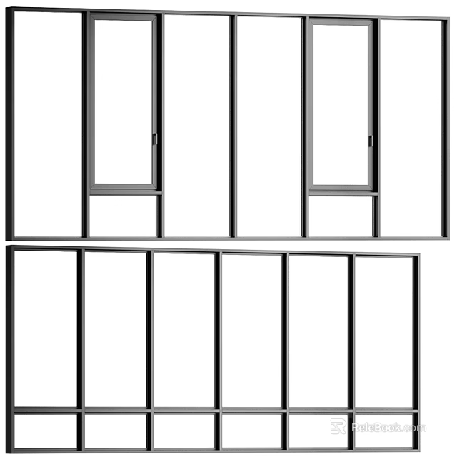 Modern Casement Windows With Sleek Aluminum Frames And Energy Efficient Design 3d model 