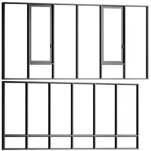 Modern windows 3d model