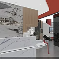 Modern Luxury Indoor Reception Lobby With Translucent Marble Partition And Stylish Cozy Lounge Furniture