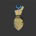 Stylish Yellow Dress With Blue Necklace Brown Belt And Fringe Hem
