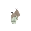 Adorable Pear Shaped Beige Lazy Sofas With Soft Knitted Blanket For Cozy Home Leisure Time