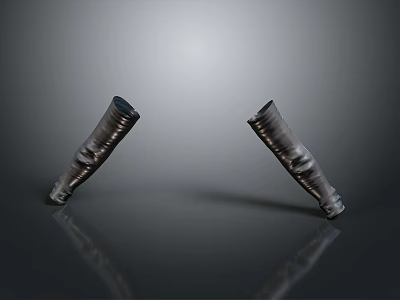 Two Metal Flexible Tubes As Practical Household Items With Durable Material And Smooth Finish 3d model