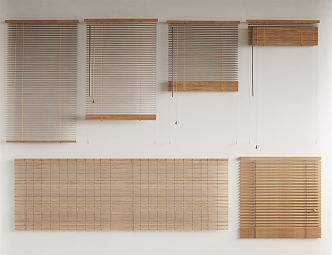 modern venetian blinds bamboo curtain 3d model