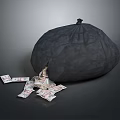 U.S. Dollars, U.S. Dollars, U.S. Banknotes, Paper Banknotes, Household Supplies 3d model
