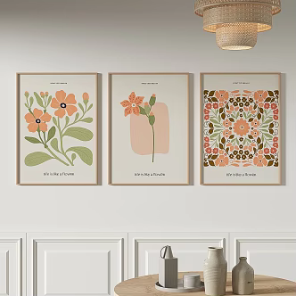 Modern Simple Nordic Art Decorative Painting 3d model