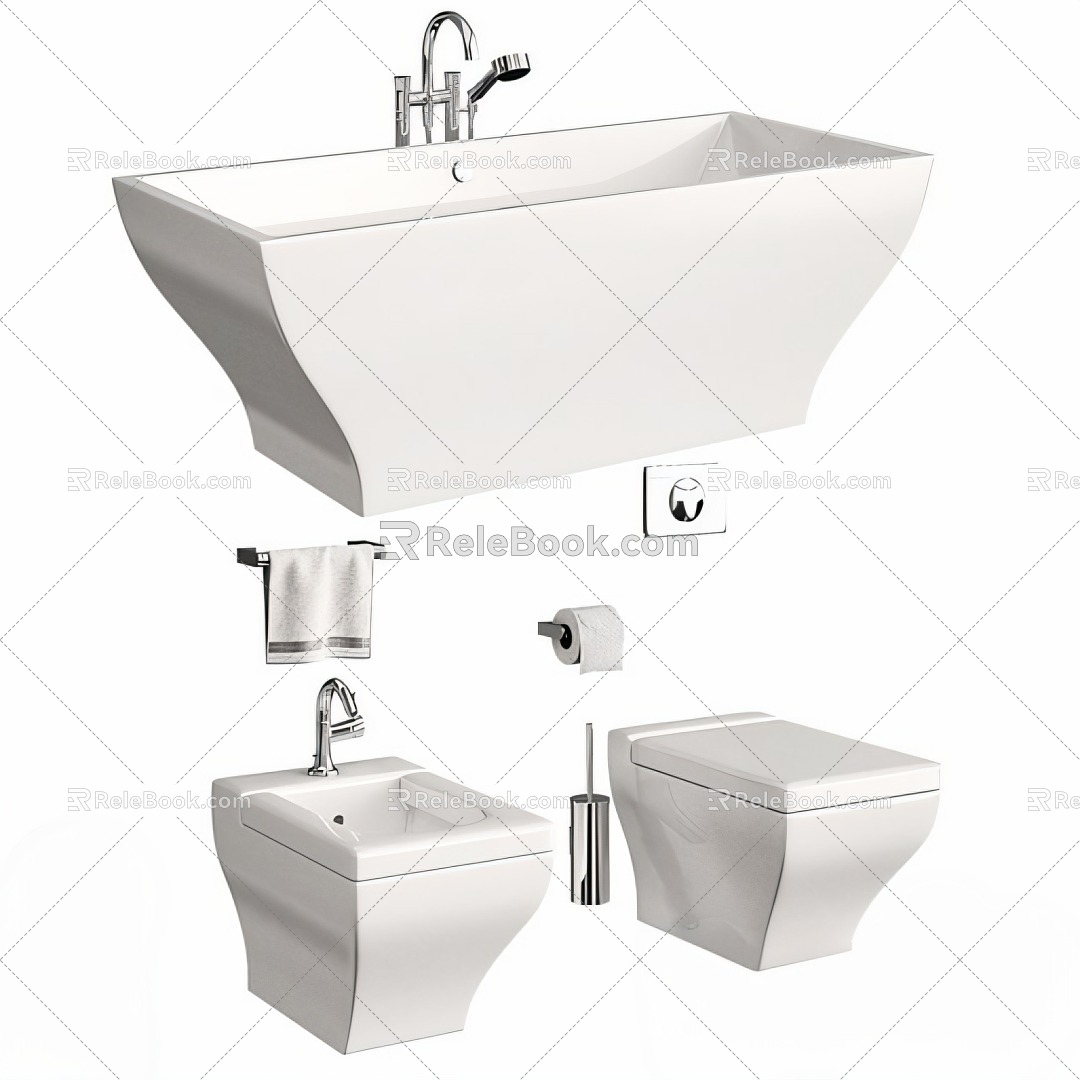 Bathroom sink toilet 3d model