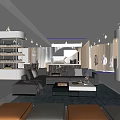 LESSIS Shopping Mall Store With Modern Transparent Curtain Arc Entrance And Fashion