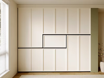 Modern Minimalist Entryway Side Cabinet With White Panel Design And Storage Space 3d model