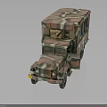 Camouflage Painted Military Vehicle Model With Detailed Body And Multi Wheel Design