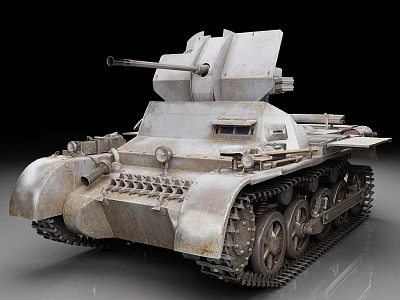 Vintage Military Tank With Tracked Chassis Turret And Cannon Rustic Metal Texture Design 3d model