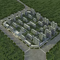 High Rise Residential Buildings Surrounded by Lush Green Trees in Organized Layout