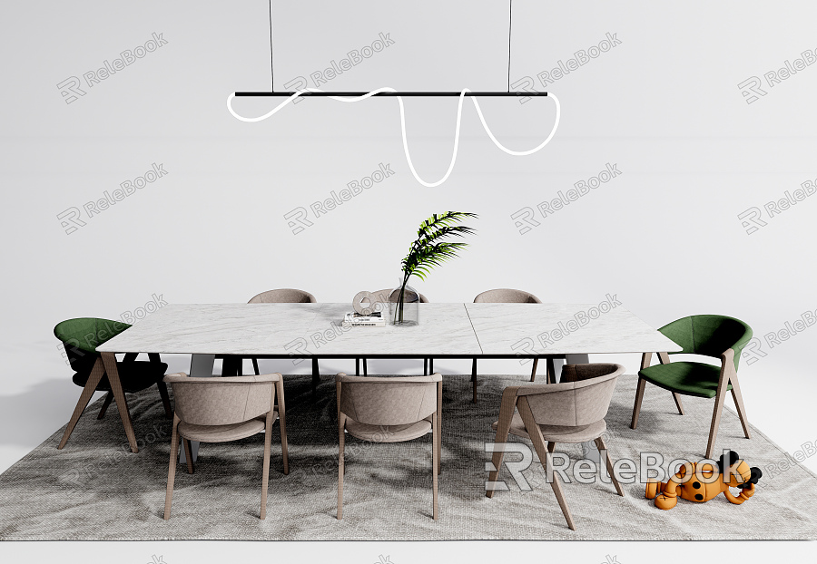 Modern Dining Table and Chair Combination Dining Table and Chair Combination Dining Table and Chair Chandelier model