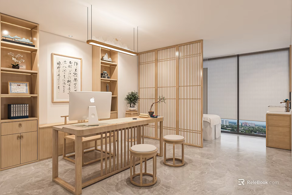 Modern Hospital Outpatient Clinic With Clean Waiting Area And Medical Consultation Services 3d model 