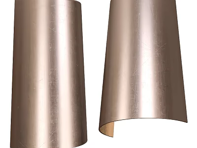 Pair of Metallic Wall Lamps with Sleek Cylindrical Design for Modern Home Interior 3d model