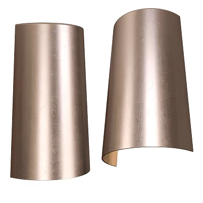 Pair of Metallic Wall Lamps with Sleek Cylindrical Design for Modern Home Interior 3d model