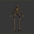Game Movie Character With Skinny Body Long Limbs Spiky Head And Scary Design