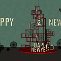 New Year Photo Check-in Spot With Red Fu Chun Characters Plum Blossom Branches and Balls
