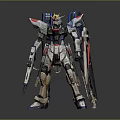 Gundam Model Figure With Blue Red Armor Shield And Weapon Accessories