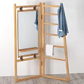 Nordic Clothes Hanger Coat Rack Full-length Mirror 3d model