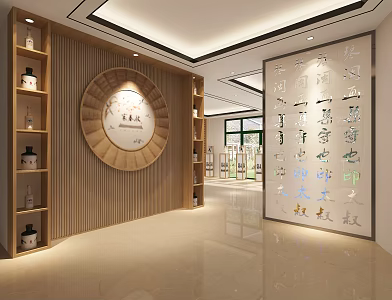 Modern store selling wine space 3d model